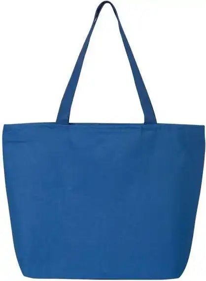 Q Tees Q611 25l Zippered Tote Royal / one Size Fits Most