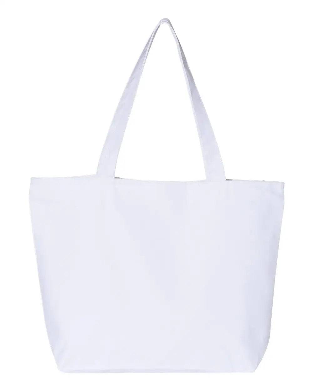 Q-tees Q611 25l Zippered Tote - White - one Size Fits Most