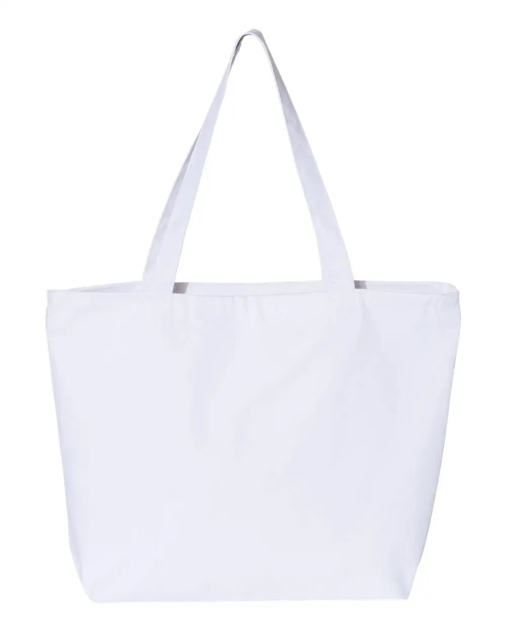 Q-tees Q611 25l Zippered Tote - White - one Size Fits Most