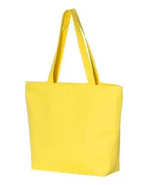 Q-tees Q611 25l Zippered Tote - Yellow - one Size Fits Most