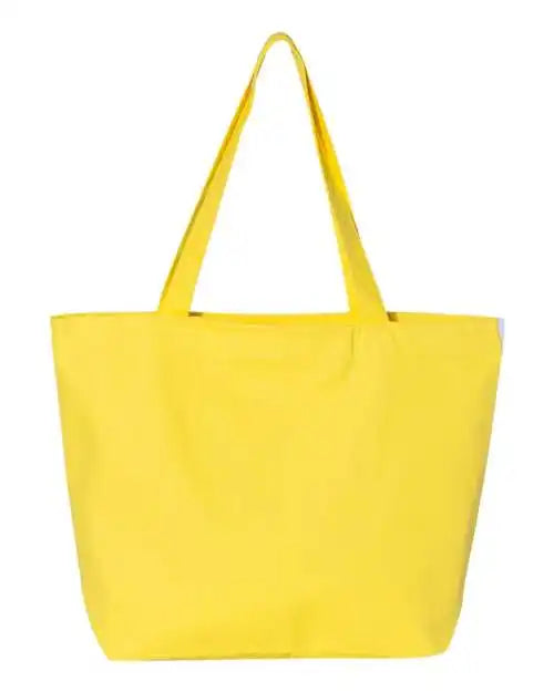 Q-tees Q611 25l Zippered Tote - Yellow - one Size Fits Most