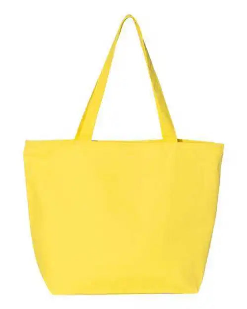 Q-tees Q611 25l Zippered Tote - Yellow - one Size Fits Most