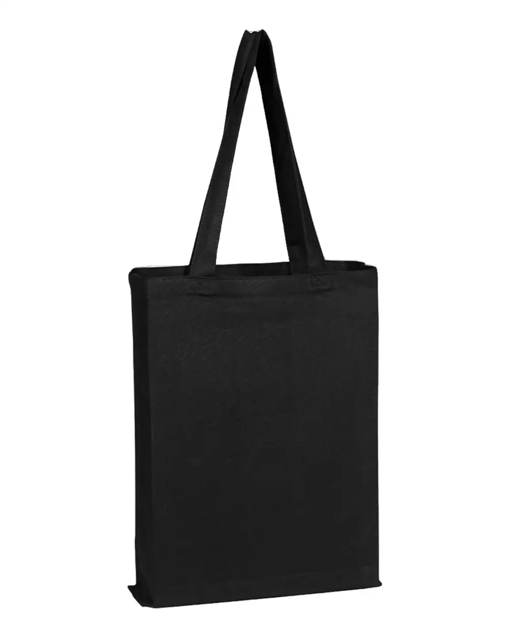 Q-tees Q800gs Canvas Gusset Promotional Tote - Black - one Size Fits Most