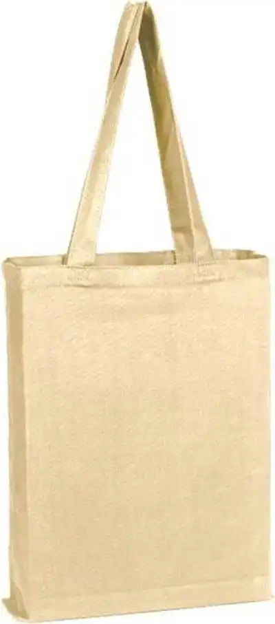 Q-tees Q800gs Canvas Gusset Promotional Tote - Natural - one Size Fits Most