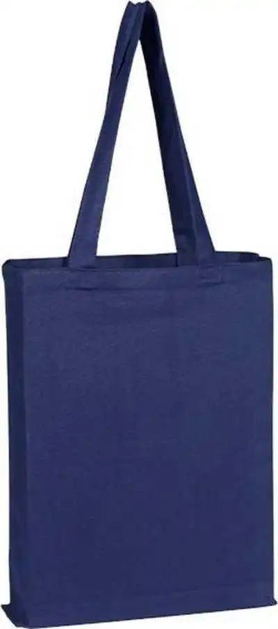 Q-tees Q800gs Canvas Gusset Promotional Tote - Navy - one Size Fits Most