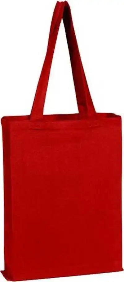Q-tees Q800gs Canvas Gusset Promotional Tote - Red - one Size Fits Most
