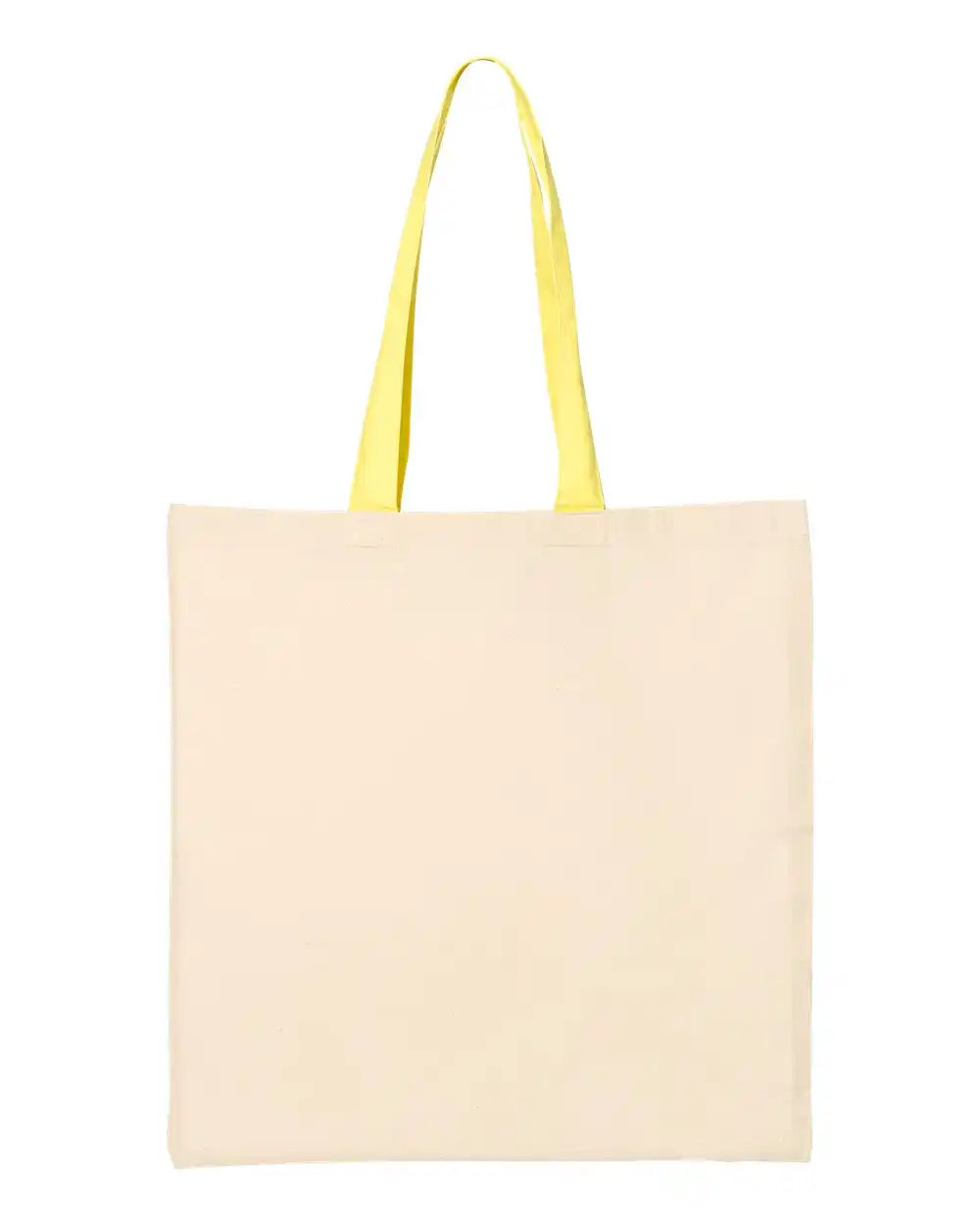 Q-tees Qtb6000 Economical Tote with Contrast-color Handles - Natural Yellow - Natural/ / Osfa