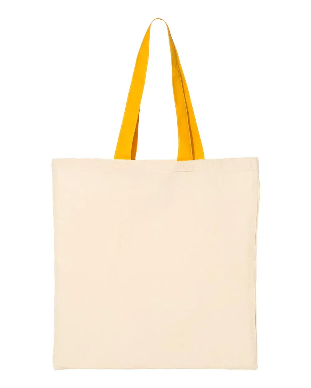 Q-tees Qtb6000 Economical Tote with Contrast-color Handles - Natural Gold - one Size Fits Most