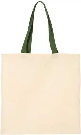 Q-tees Qtb6000 Economical Tote with Contrast-color Handles - Natural Forest - one Size Fits Most