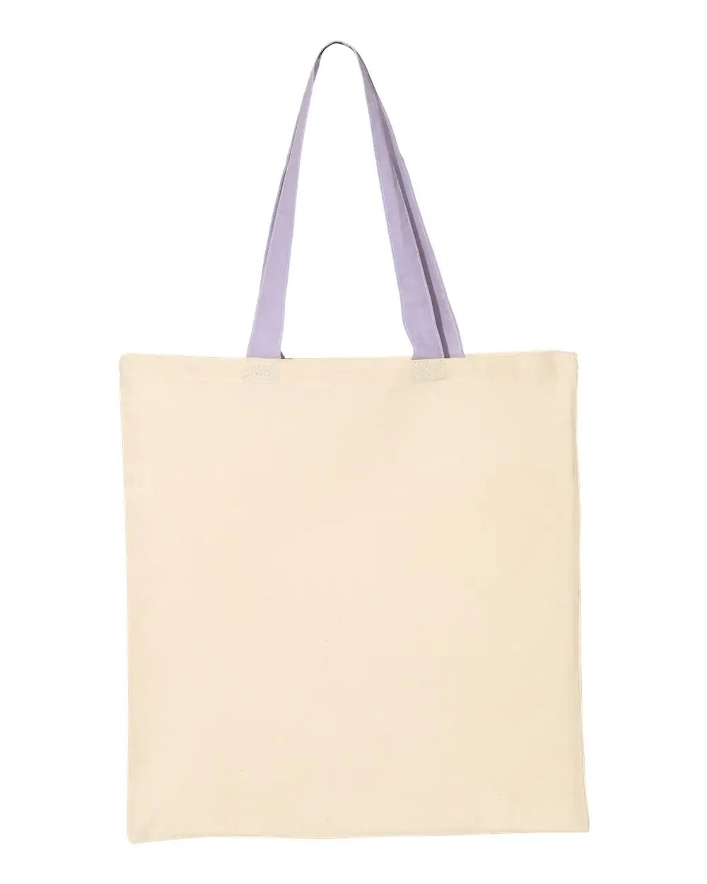 Q-tees Qtb6000 Economical Tote with Contrast-color Handles - Natural Lavender - Purple / one Size Fits Most