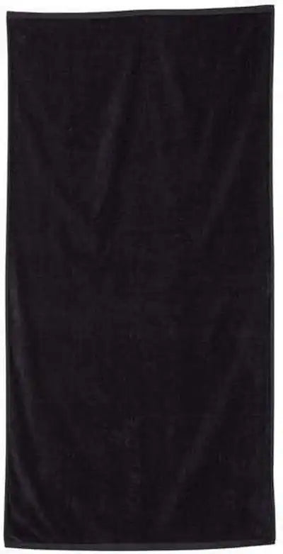 Q-tees Qv3060 Velour Beach Towel - Black - one Size Fits Most