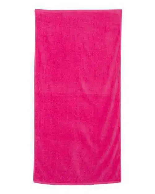 Q-tees Qv3060 Velour Beach Towel - Hot Pink - one Size Fits Most