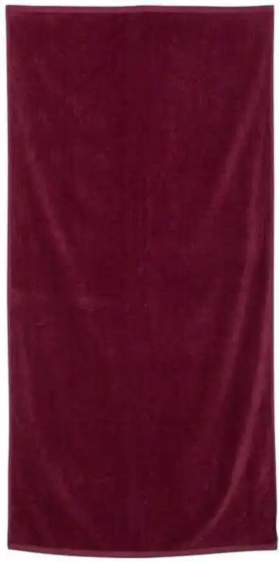 Q-tees Qv3060 Velour Beach Towel - Maroon - one Size Fits Most