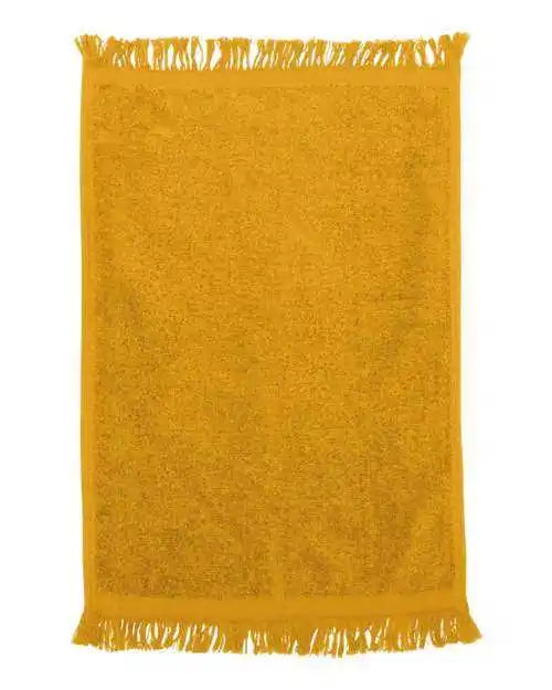 Q-tees T100 Fringed Fingertip Towel - Gold - one Size Fits Most