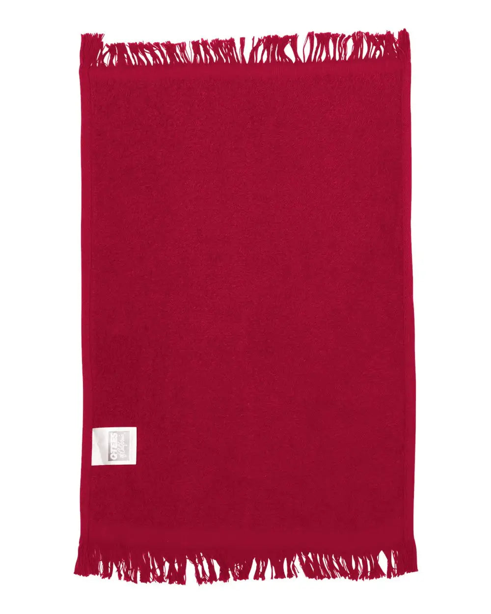 Q-tees T100 Fringed Fingertip Towel - Red - one Size Fits Most
