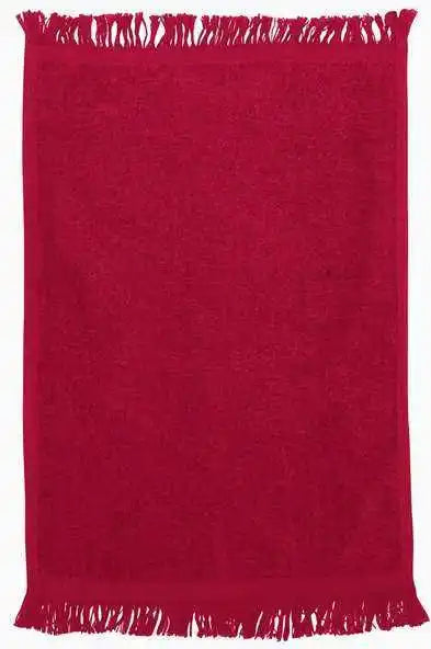 Q-tees T100 Fringed Fingertip Towel - Red - one Size Fits Most