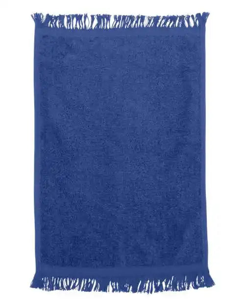 Q-tees T100 Fringed Fingertip Towel - Royal - one Size Fits Most