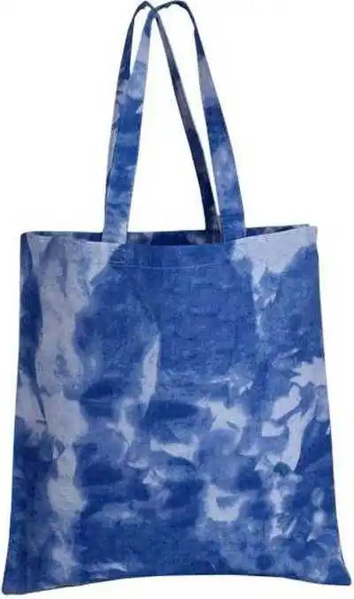 Q-tees Td800 Tie-dyed Canvas Bag - Cloudy Blue - White