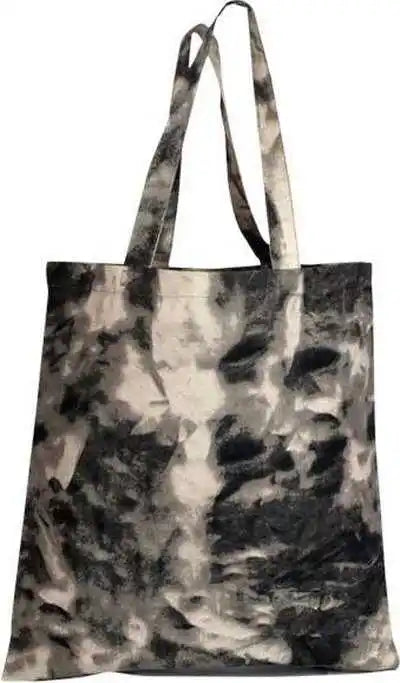 Q-tees Td800 Tie-dyed Canvas Bag - Stormy Ash - Dark Gray Ivory