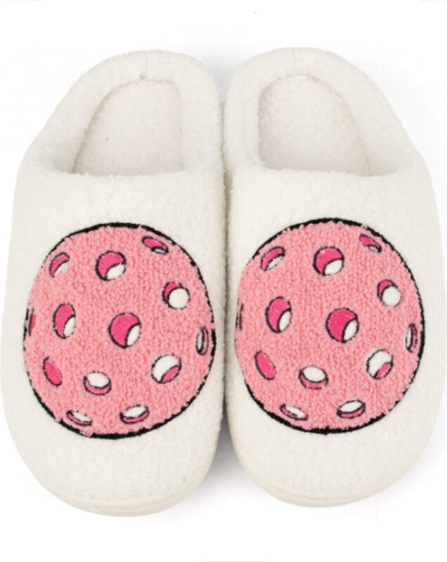 Queen of the Court Pickleball Slippers Women’s - White Pink