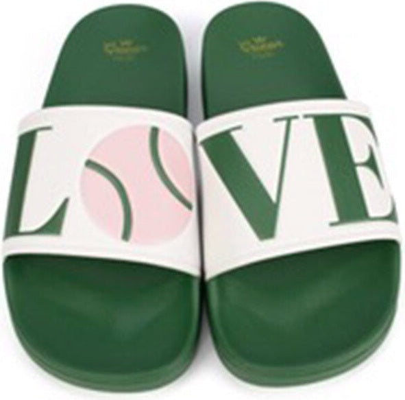 Queen of the Court Tennis Love Slides Women’s - Green Pink