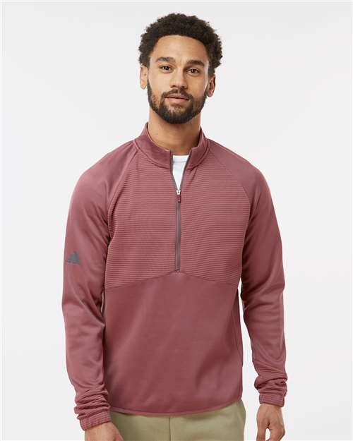 Quiet Crimson Quarter-Zip Pullover - A587