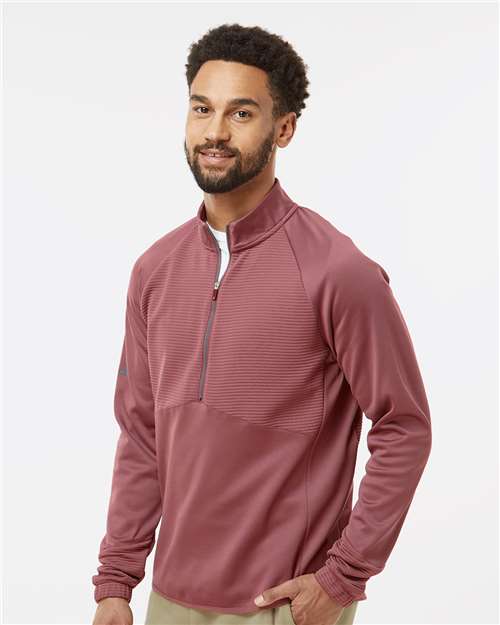 Quiet Crimson Quarter-Zip Pullover - A587