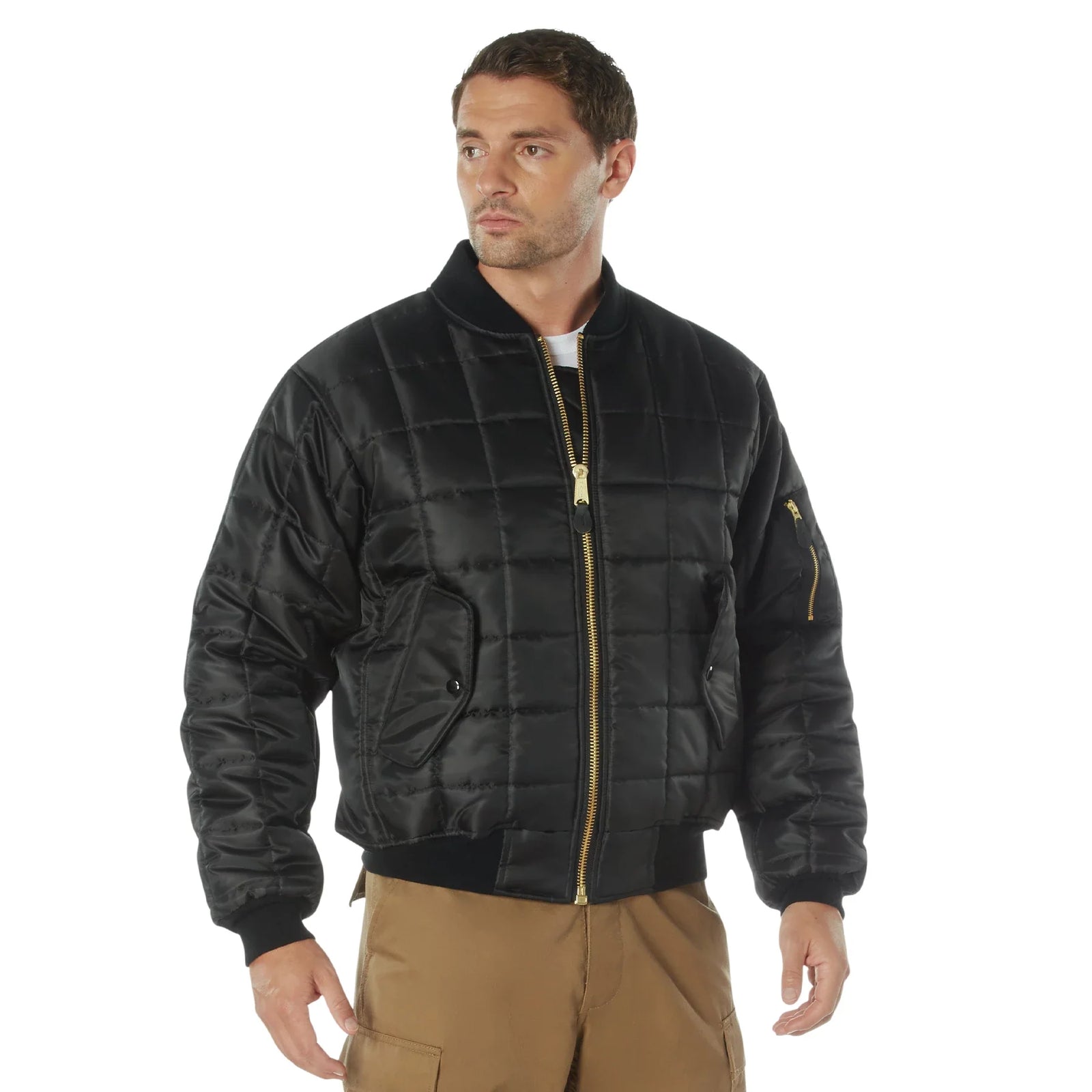 Quilted Ma-1 Flight Jacket - Black / s