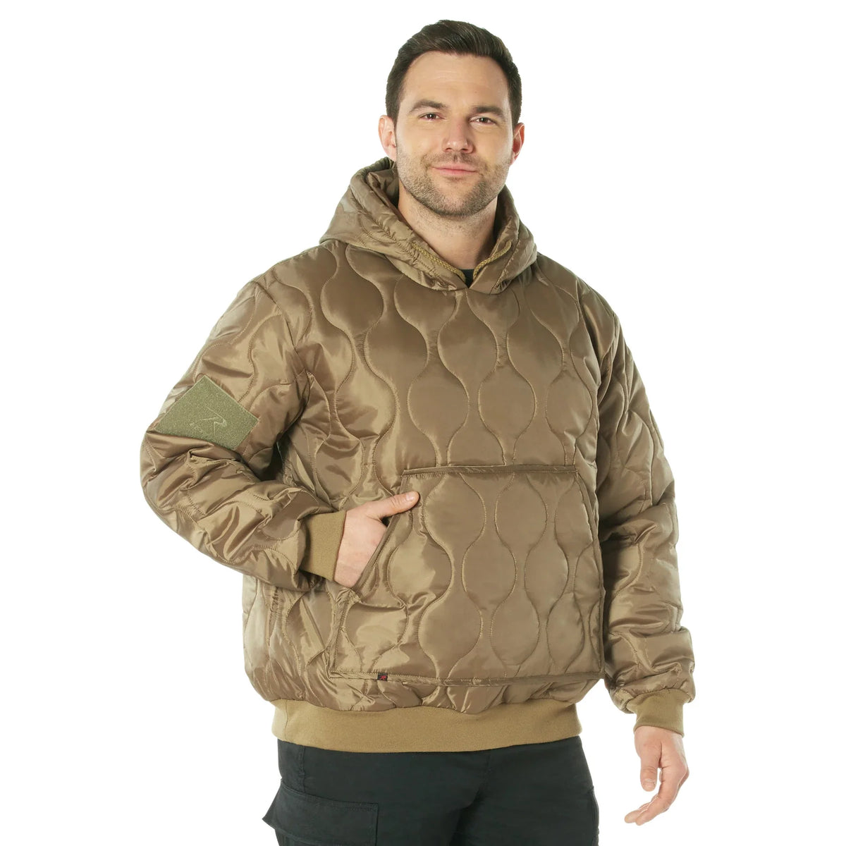 Quilted Woobie Hooded Sweatshirt - Coyote Brown / s