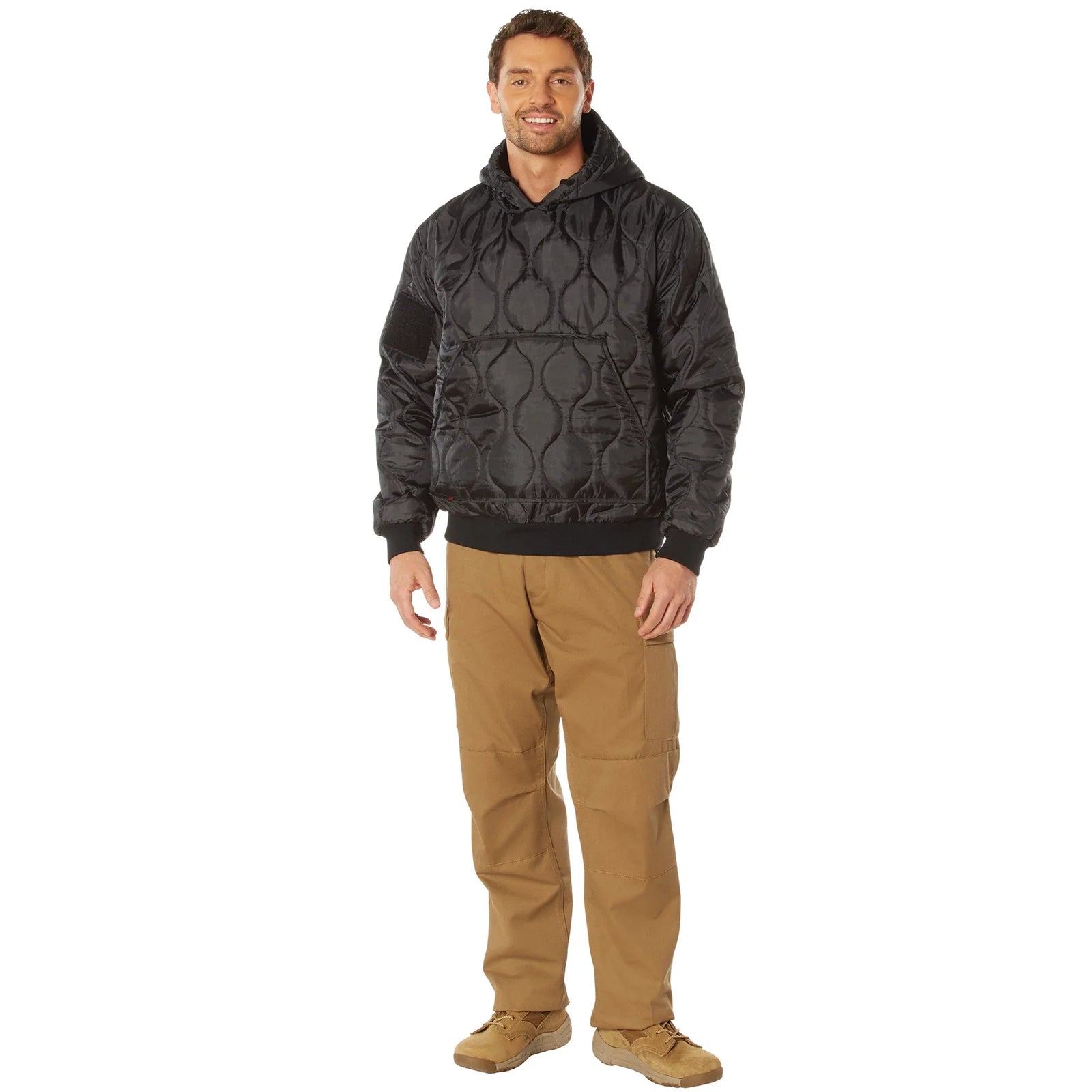 Quilted Woobie Hooded Sweatshirt - Black / s