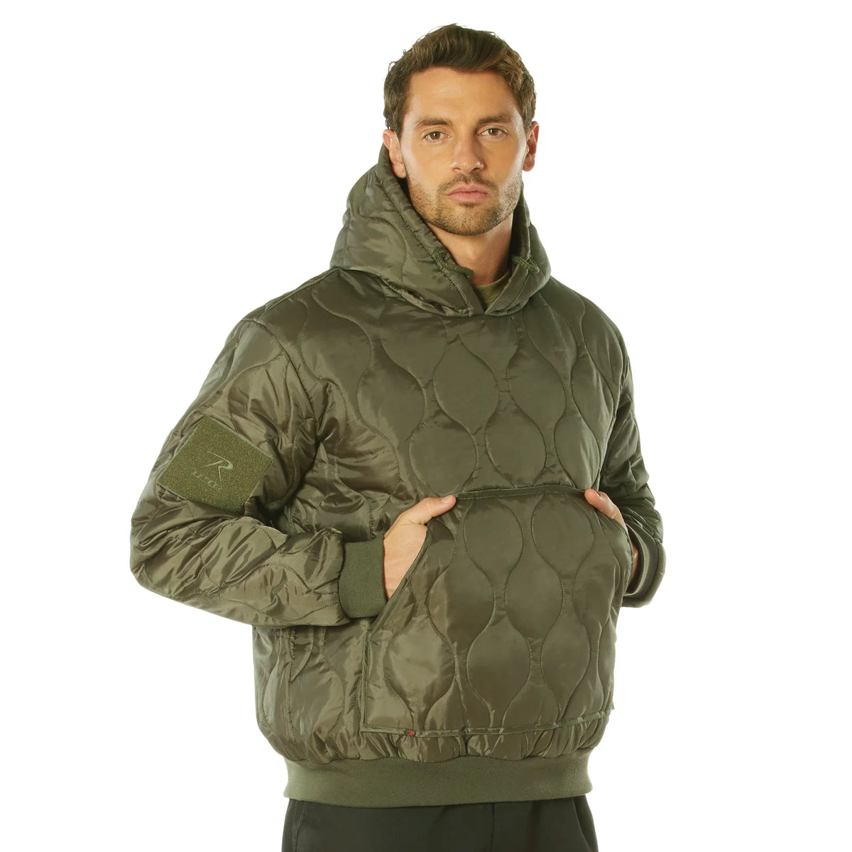 Quilted Woobie Hooded Sweatshirt - Olive Drab / s