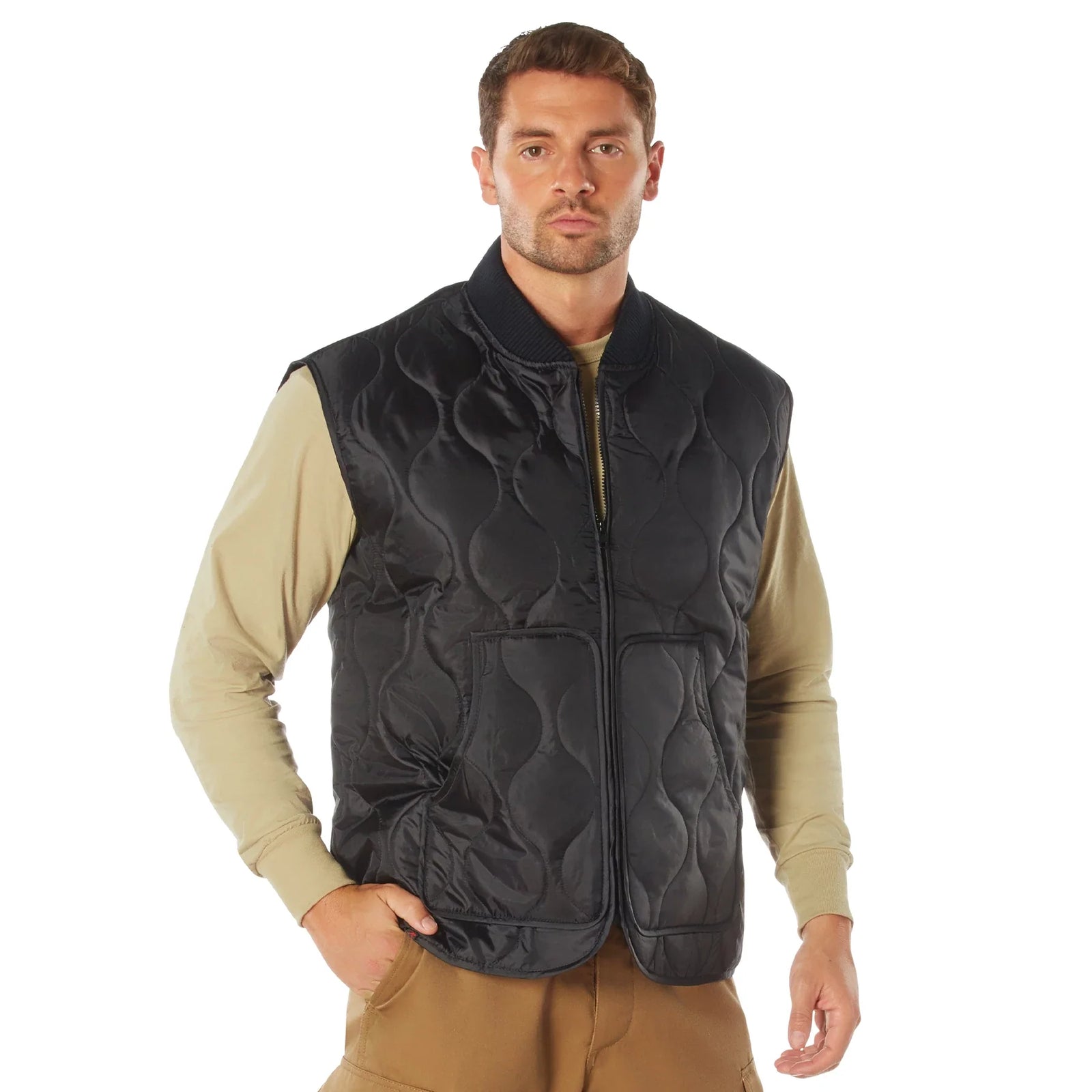 Quilted Woobie Vest - Black / s
