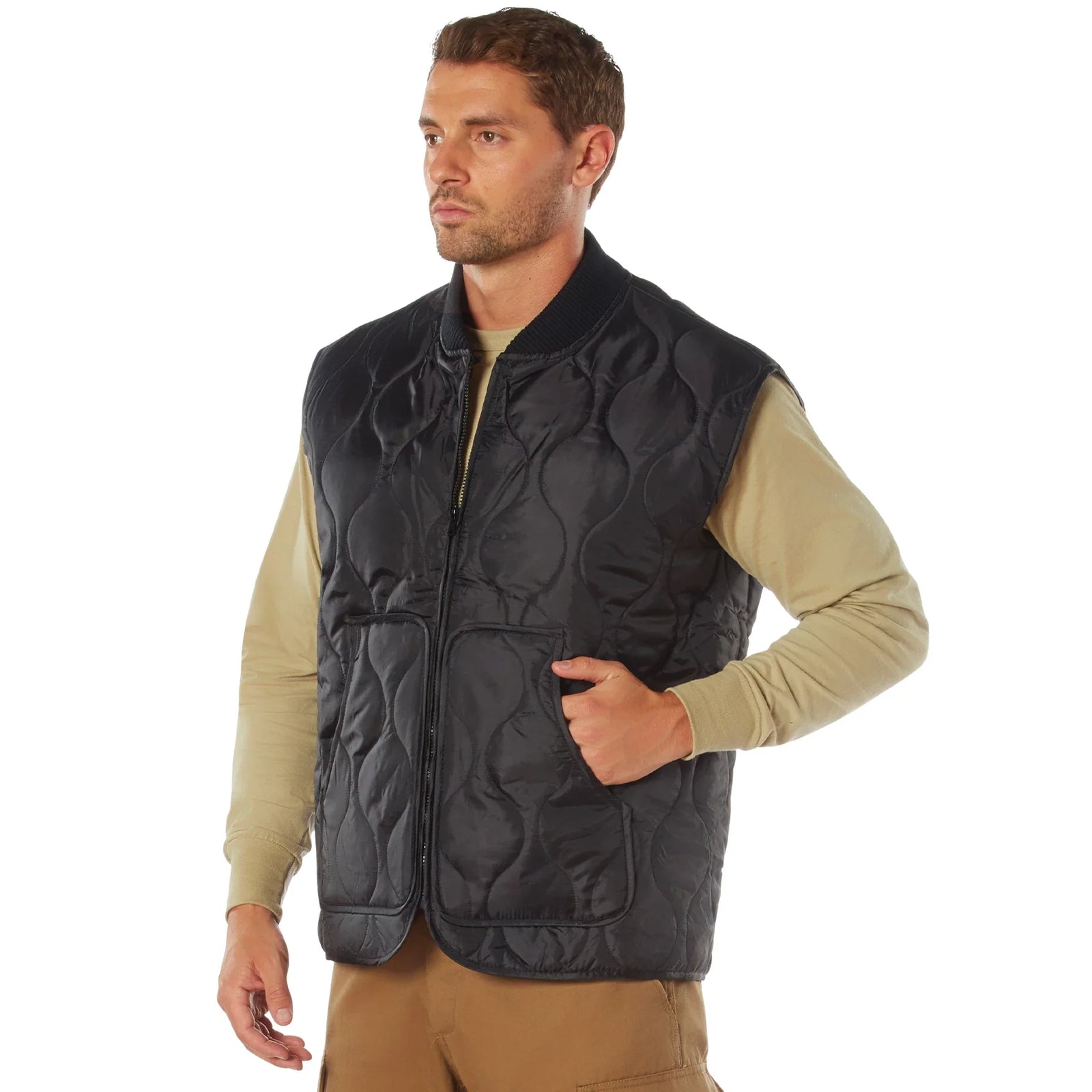 Quilted Woobie Vest - Black / s