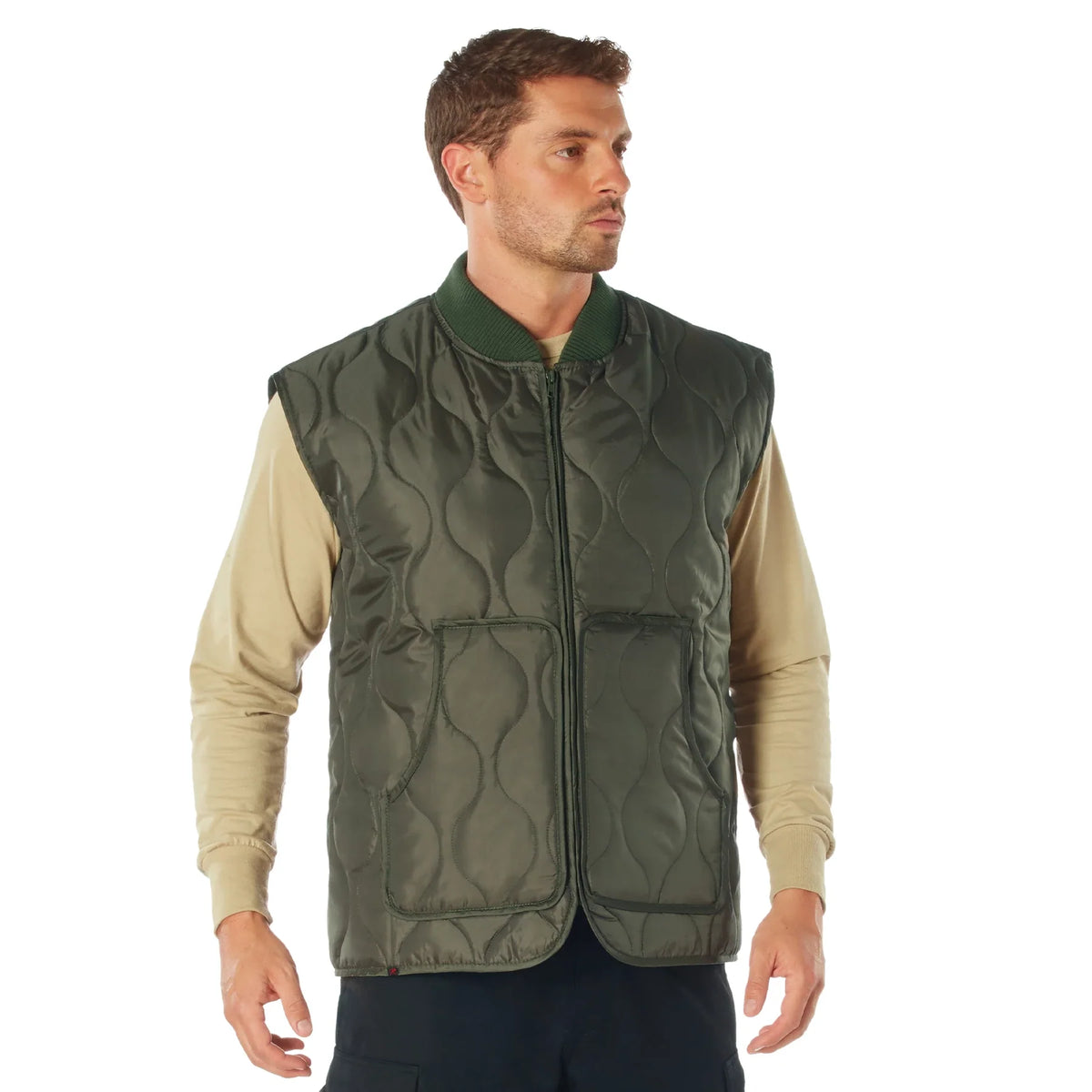 Quilted Woobie Vest - Olive Drab / s
