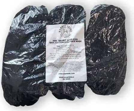 Rabbit Skins 005 Kids 100% Cotton 2-ply Face Mask Pkg 50 - Black - one Size Fits Most