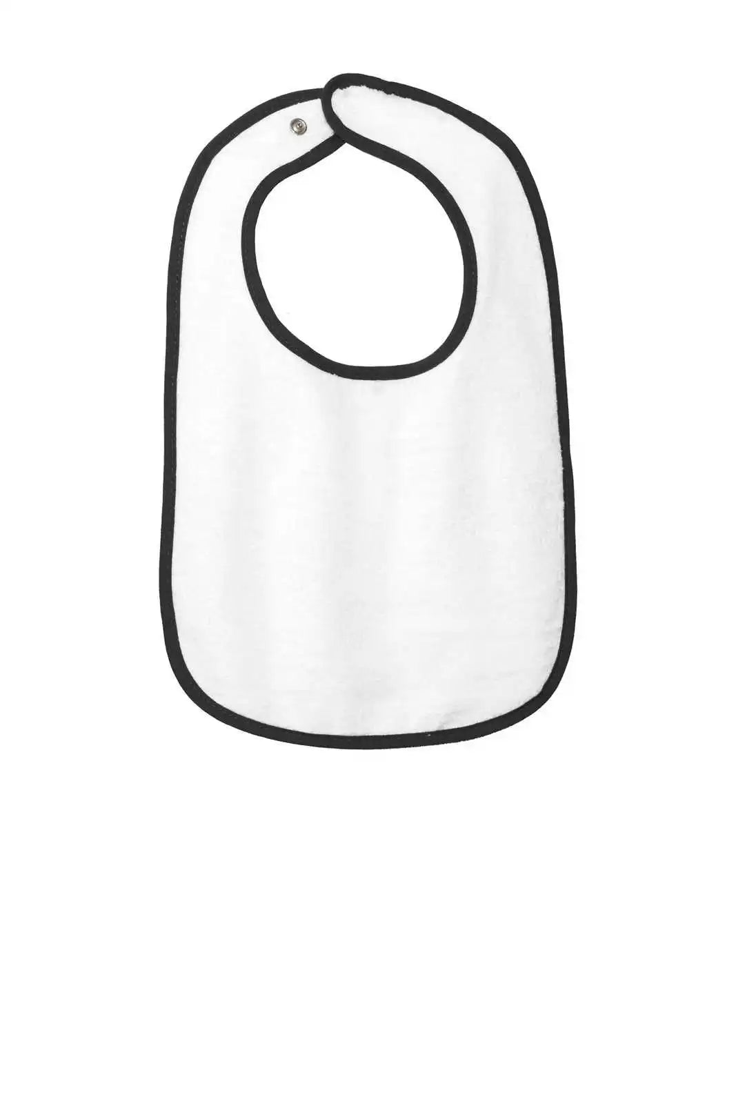 Rabbit Skins 1003 Infant Contrast Trim Terry Bib - Black - one Size Fits Most