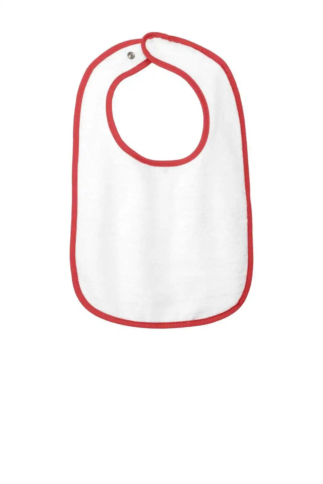 Rabbit Skins 1003 Infant Contrast Trim Terry Bib - Red - one Size Fits Most