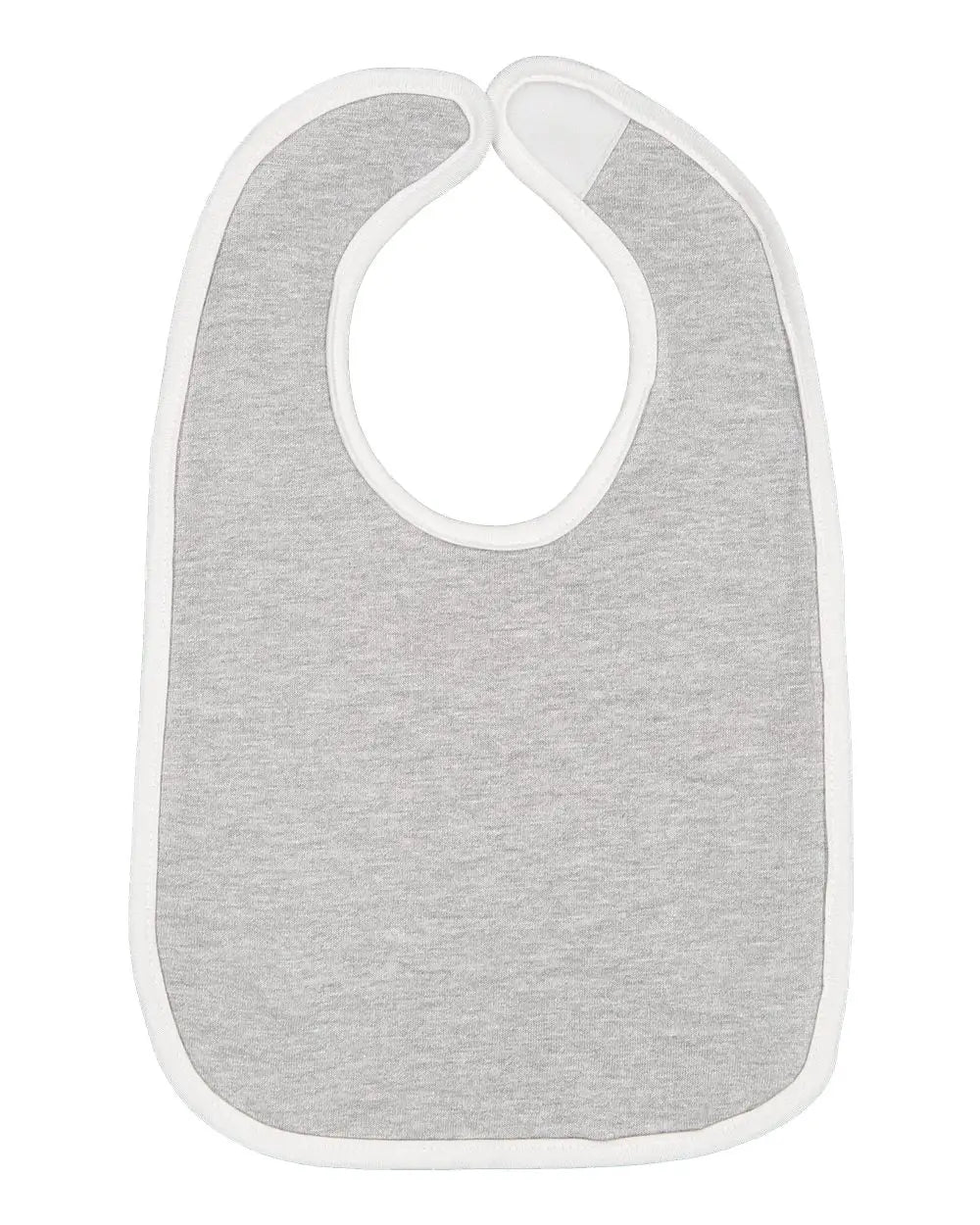 Rabbit Skins 1004 Infant Contrast Trim Premium Jersey Bib - Heather White - one Size Fits Most