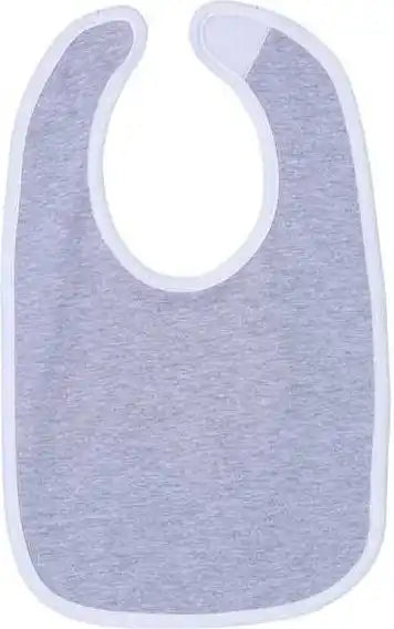 Rabbit Skins 1004 Infant Contrast Trim Premium Jersey Bib Heather White / one Size Fits Most