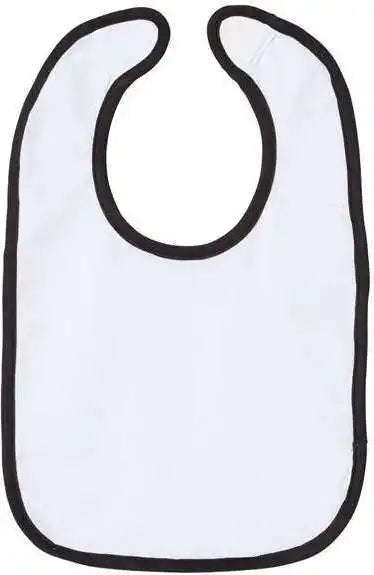 Rabbit Skins 1004 Infant Contrast Trim Premium Jersey Bib - White Black - one Size Fits Most