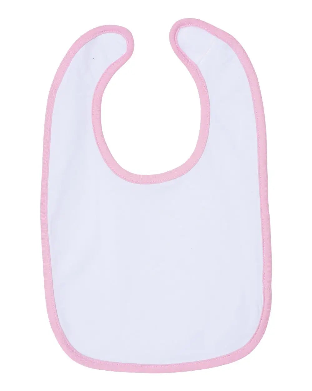 Rabbit Skins 1004 Infant Contrast Trim Premium Jersey Bib - White Pink - one Size Fits Most