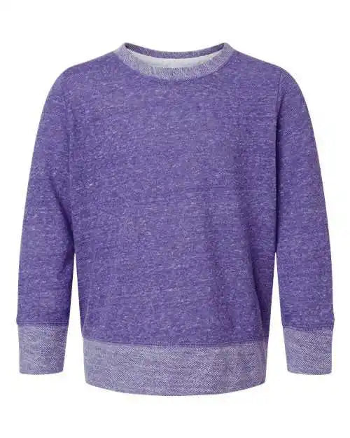 Rabbit Skins 2279 Youth Harborside Mlange French Terry Long Sleeve with Elbow Patches - Purple Melange