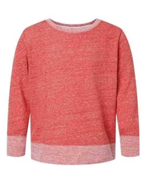 Rabbit Skins 2279 Youth Harborside Mlange French Terry Long Sleeve with Elbow Patches - Red Melange