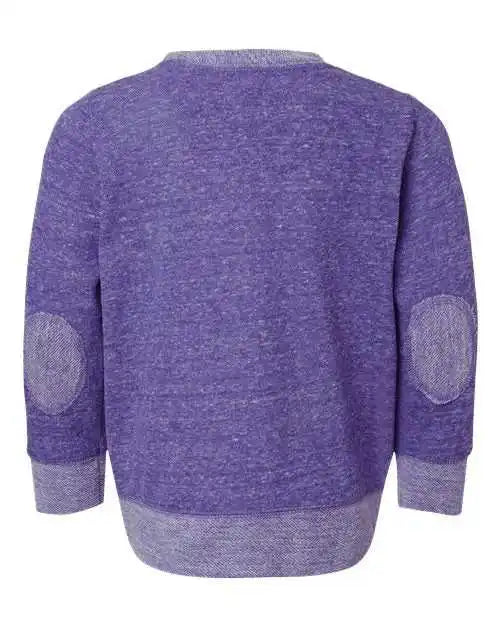 Rabbit Skins 2279 Youth Harborside Mlange French Terry Long Sleeve with Elbow Patches - Purple Melange