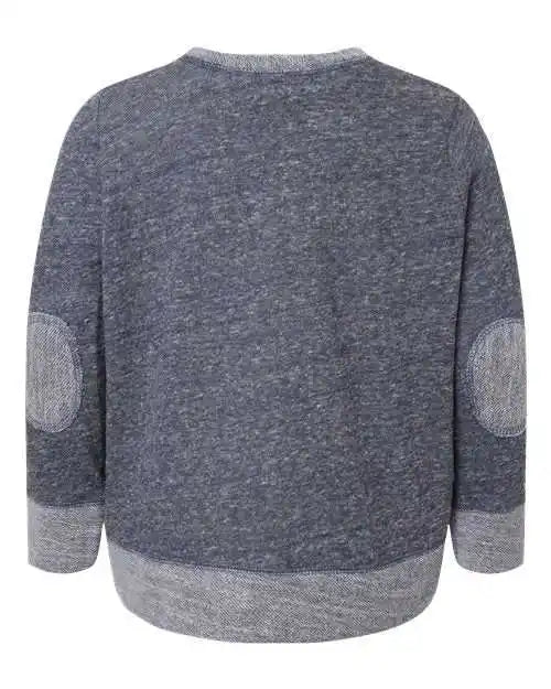 Rabbit Skins 2279 Youth Harborside Mlange French Terry Long Sleeve with Elbow Patches - Navy Melange