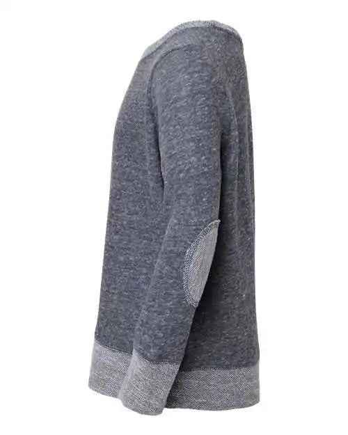 Rabbit Skins 2279 Youth Harborside Mlange French Terry Long Sleeve with Elbow Patches - Navy Melange