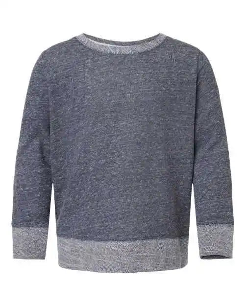 Rabbit Skins 2279 Youth Harborside Mlange French Terry Long Sleeve with Elbow Patches - Navy Melange