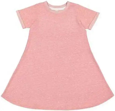 Rabbit Skins 2679 Harborside Mlange French Terry Girls’ Twirl Dress - Mauvelous Melange