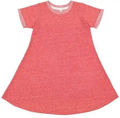 Rabbit Skins 2679 Harborside Mlange French Terry Girls’ Twirl Dress Red Melange
