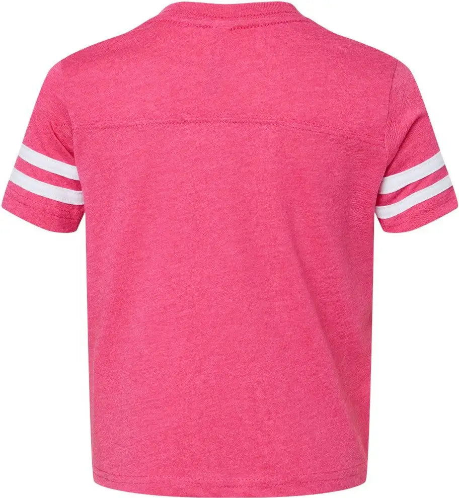 Rabbit Skins 3037 Toddler Football Fine Jersey Tee - Vintage Hot Pink White